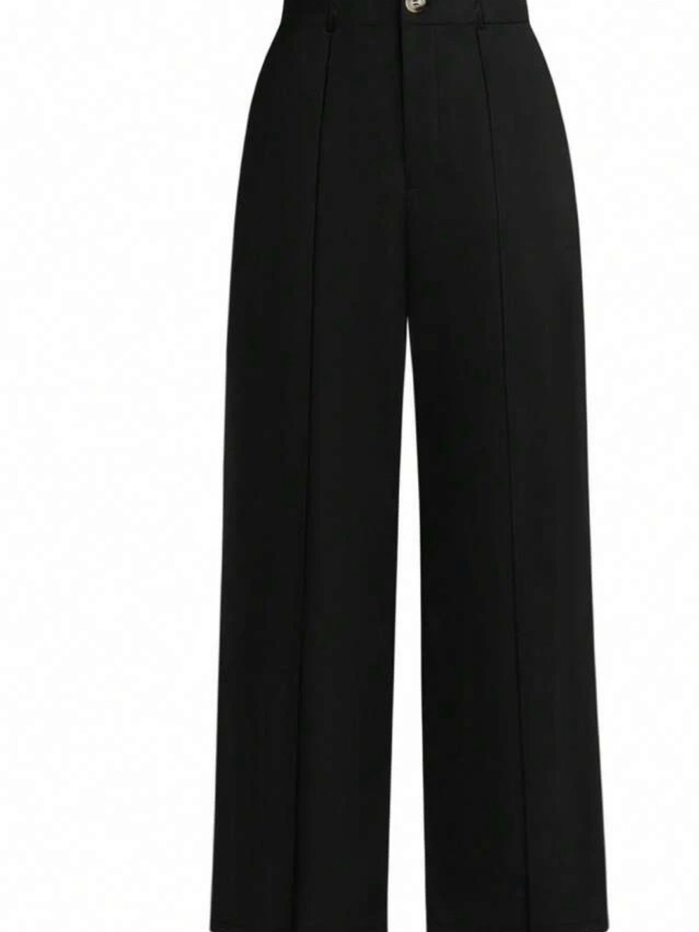 SHEIN Black High-Rise Wide-Leg Trousers
